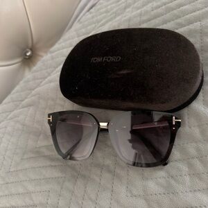 Tom Ford Gray Sunglasses with Black Accents